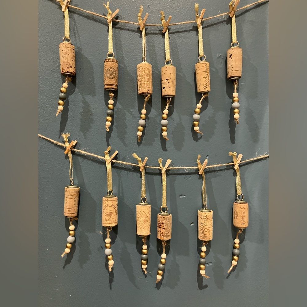 Set of 12 cork tree decorations, homemade, NWOT - Picture 3 of 5